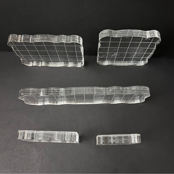 5 pieces of acrylic blocks with grid - Picture 2 of 3